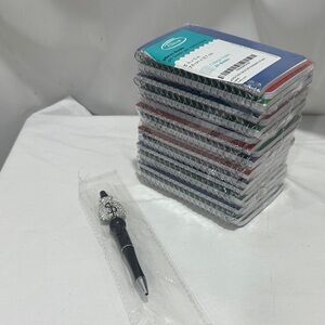 Colorful Spiral Notebooks with Black Pen NWT